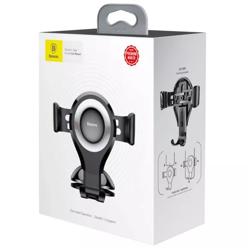Baseus Osculum SUYL-XP0S Soporte de coche por gravedad para parabrisas o salpicadero - Plata