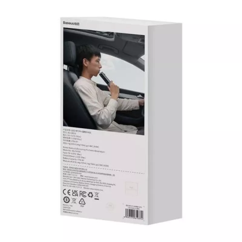 Baseus SafeJourney Pro alcoholímetro de coche, gris, USB-C, 470 mAh