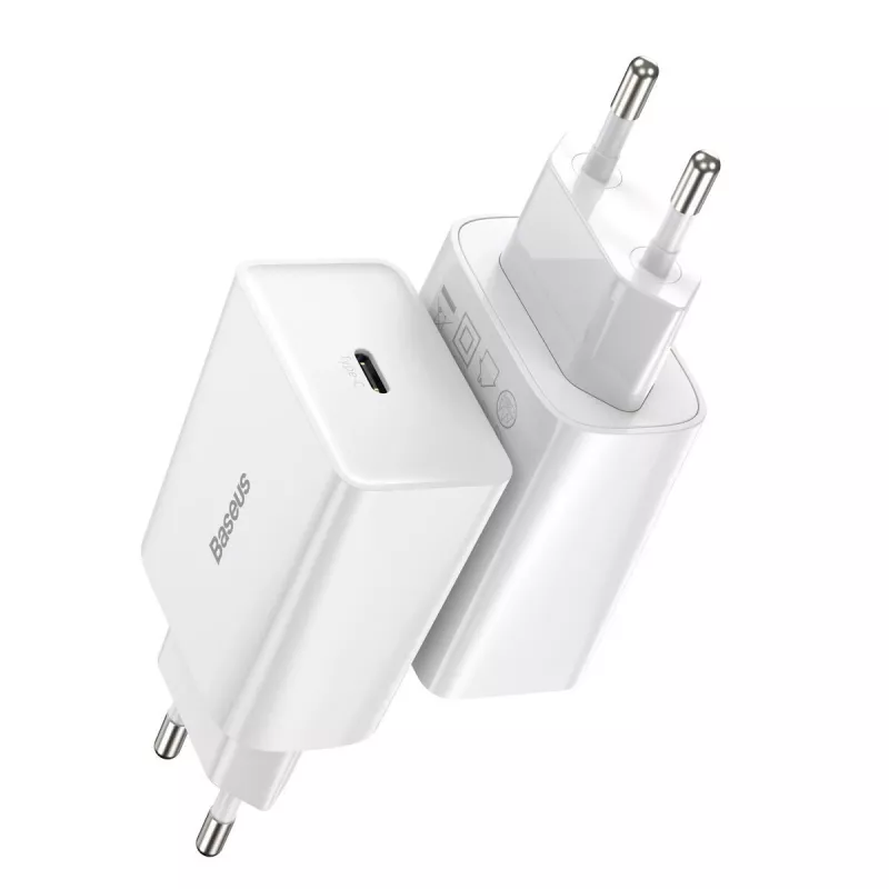 Baseus Speed Mini cargador rápido, USB-C, PD, 3A, 20W (Blanco)