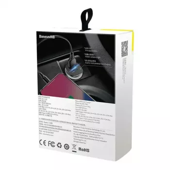 Baseus Square Cargador de coche PPS QC4.0 / PD3.0 5A 30W (Black)