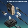 Baseus Adaptador USB Square Round USB 3.0 / 3x USB 2.0 / 1m