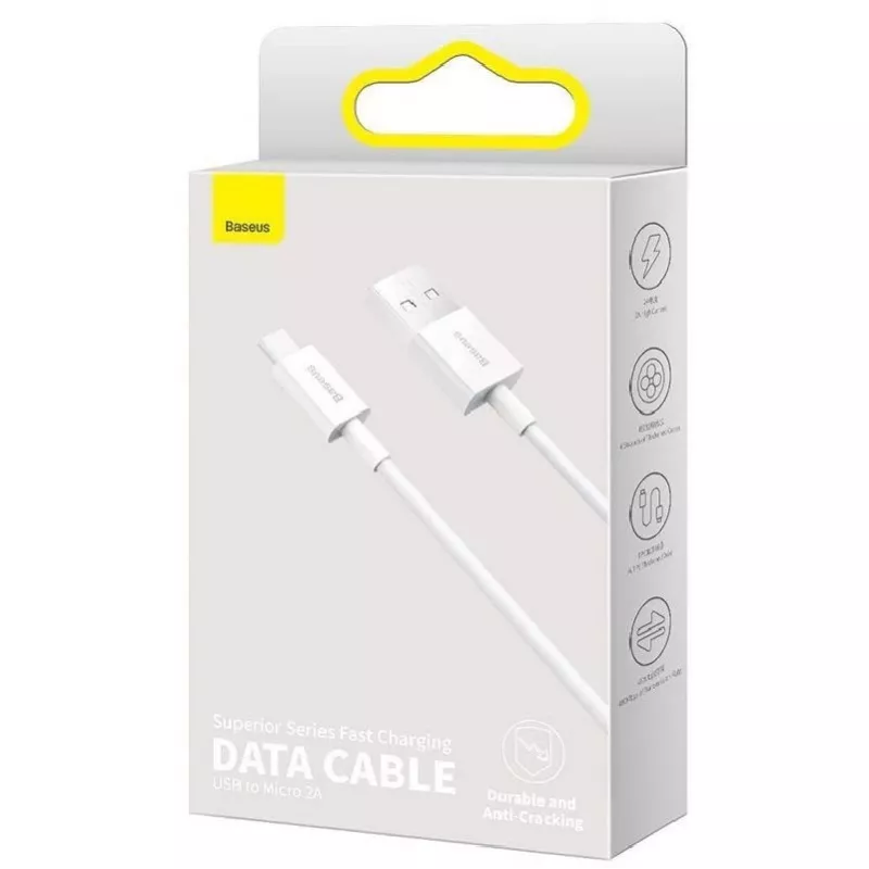 Baseus cable de datos y carga rápida Superior MicroUSB 1m blanco