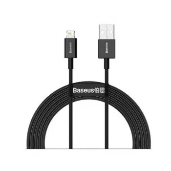 Baseus cable de datos y carga rápida Superior USB-A a Lightning 2.4A 2m negro