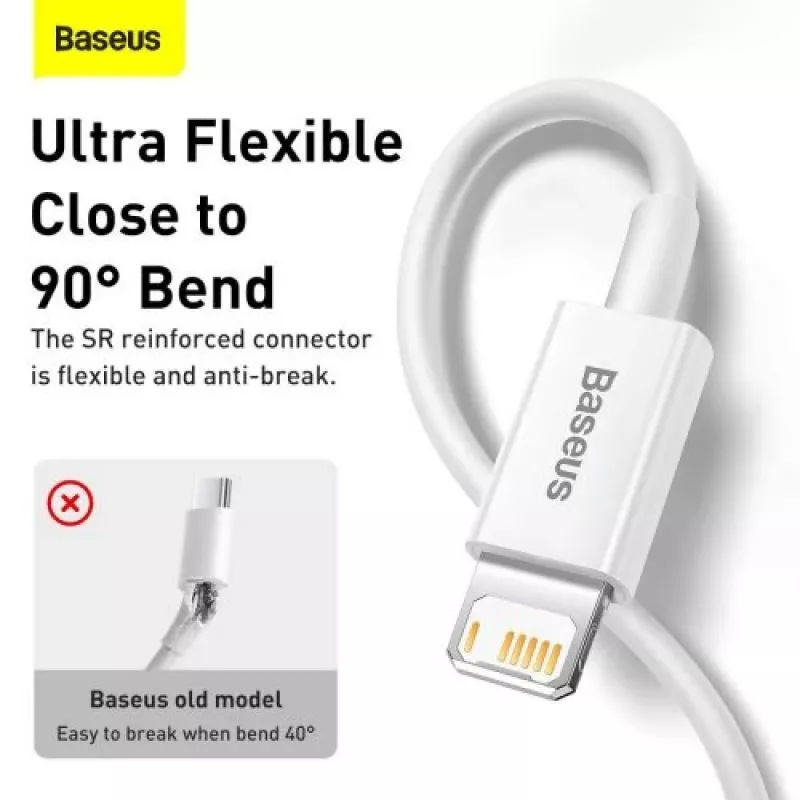 Baseus Superior Series cable Lightning, carga rápida, datos 2.4A, 1.5m blanco (CALYS-B02)