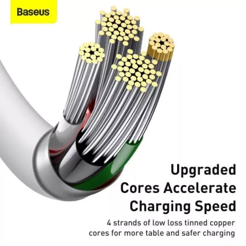 Baseus Superior Series cable Lightning, carga rápida, datos 2.4A, 1.5m blanco (CALYS-B02)