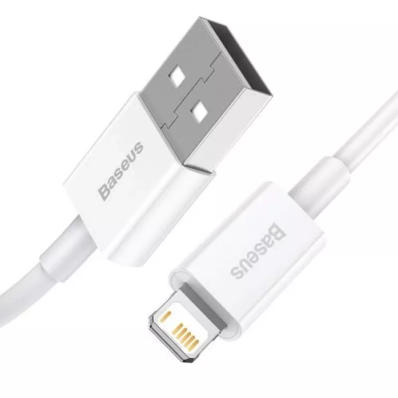 Baseus Superior Series cable Lightning, carga rápida, datos 2.4A, 1.5m blanco (CALYS-B02)