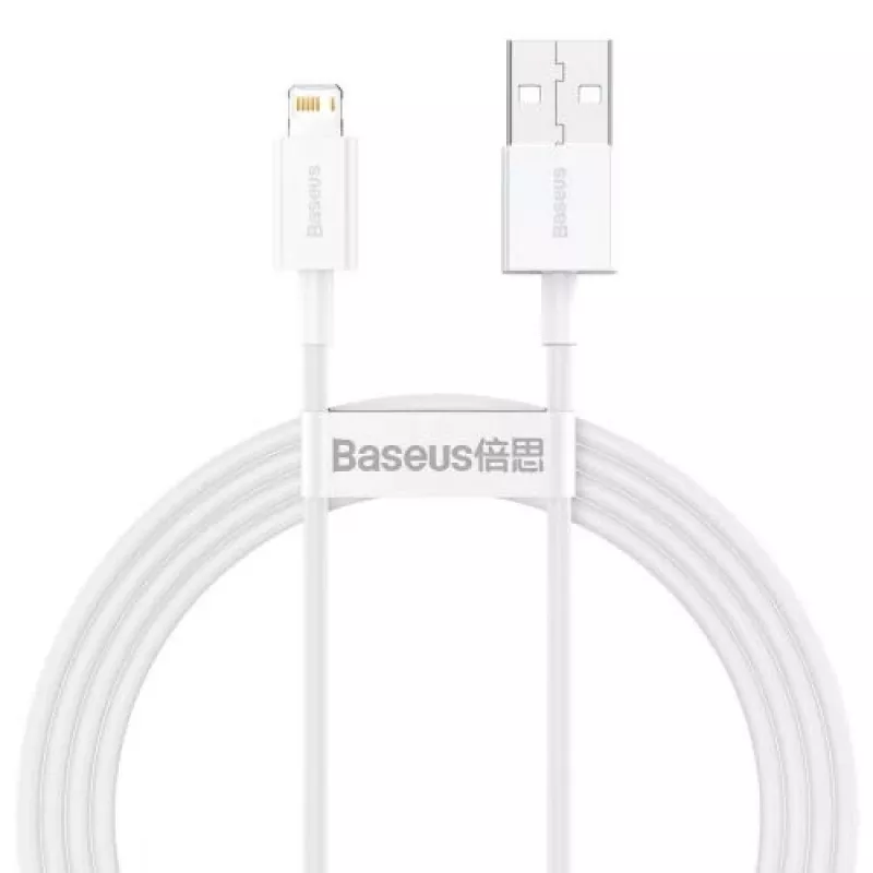 Baseus Superior Series cable Lightning, carga rápida, datos 2.4A, 1.5m blanco (CALYS-B02)