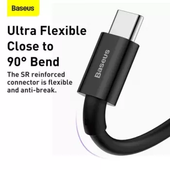 Baseus cable de carga rápida y datos serie Superior USB-A a USB-C, 66W (11V/6A), 2m, negro (CATYS-A01)