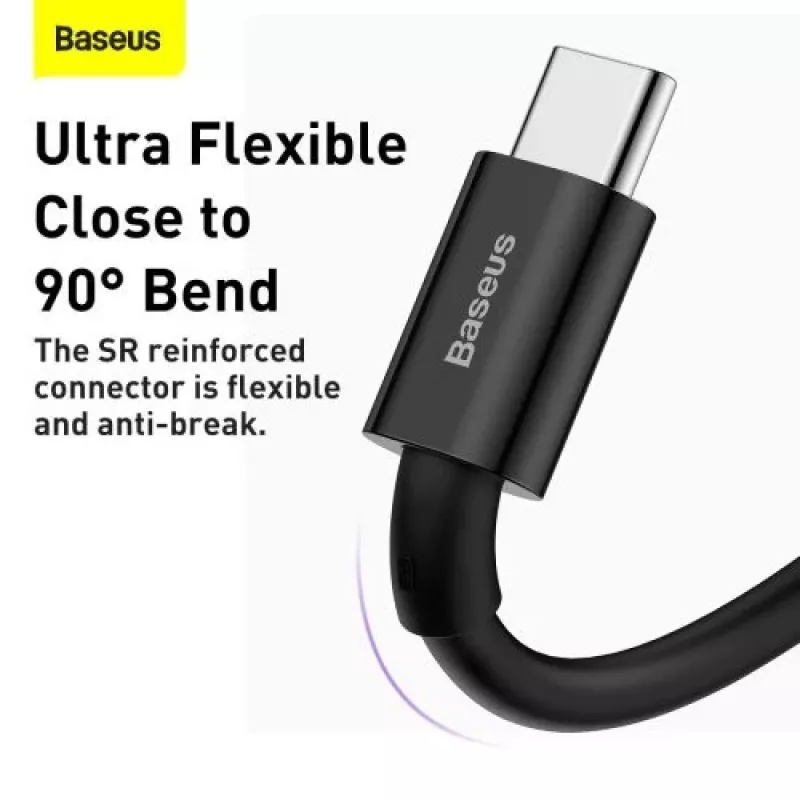 Baseus cable de carga rápida y datos serie Superior USB-A a USB-C, 66W (11V/6A), 2m, negro (CATYS-A01)