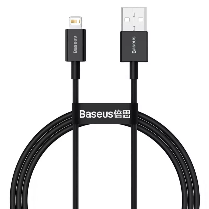 Baseus Cable de carga rápida y datos Superior USB-A a Lightning 1 m negro (CALYS-A01)
