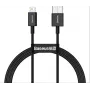 Baseus Cable de carga rápida y datos Superior USB-A a Lightning 1 m negro (CALYS-A01)