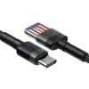 Baseus Cafule SuperCharge Cable de USB-A a USB-C, 40W, 5A, QC 3.0, 1 m, negro/gris