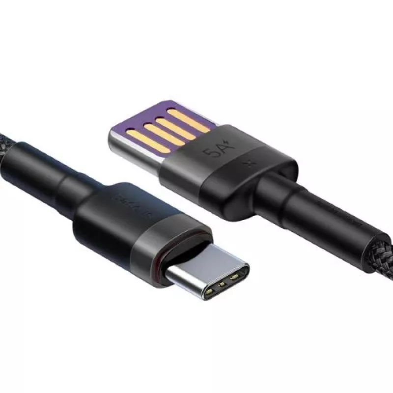 Baseus Cafule SuperCharge Cable de USB-A a USB-C, 40W, 5A, QC 3.0, 1 m, negro/gris