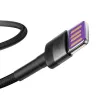 Baseus Cafule SuperCharge Cable de USB-A a USB-C, 40W, 5A, QC 3.0, 1 m, negro/gris