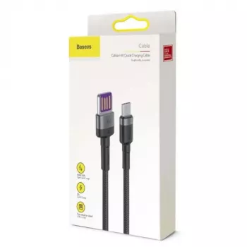 Baseus Cafule SuperCharge Cable de USB-A a USB-C, 40W, 5A, QC 3.0, 1 m, negro/gris