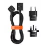 Cable / alargador universal Baseus PowerCombo con regleta mini 1m negro (adaptador de red EU y UK)