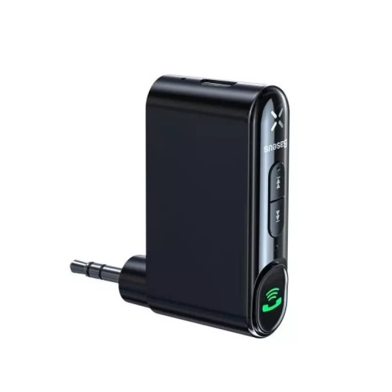 Baseus WXQY-01 Receptor Bluetooth 5.0 AUX para coche con función de carga Micro-USB – alcance 10 m, 145 mAh, negro