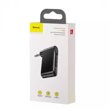 Baseus WXQY-01 Receptor Bluetooth 5.0 AUX para coche con función de carga Micro-USB – alcance 10 m, 145 mAh, negro