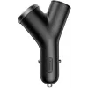Baseus Y Type Cargador de coche, 2 USB + toma de mechero, 3,4A, negro (CCALL-YX01)