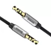 Baseus Yiven M30 Cable de audio de 3,5 mm (jack a jack) – 1 m, trenzado de nailon, dorado, negro/plata