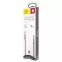 Baseus Yiven M30 Cable de audio de 3,5 mm (jack a jack) – 1 m, trenzado de nailon, dorado, negro/plata