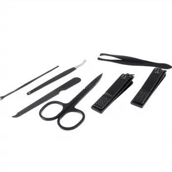Set de manicura Basic Nature Studio 5 piezas, herramientas de acero inoxidable con estuche plegable de piel PU