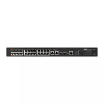 BCS switch Industrial Smart Managed de 24 puertos Gigabit PoE+ con 2 SFP, presupuesto de 300W, carril DIN