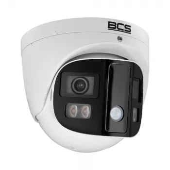 BCS Cámara IP tipo domo 4MP con protección perimetral por IA, focal fija 2,8mm, PoE, IP67, IK10, blanca