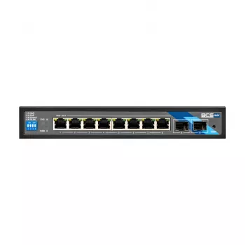 BCS BCS-B-SP08G-2SFP Switch Gigabit PoE+ de 8 puertos con 2 puertos SFP, 240W, industrial, no gestionado