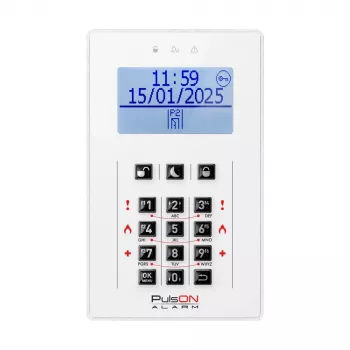 BCS PulsON LCD/C Teclado LCD para Alarmas, Blanco
