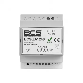 Fuente de alimentación BCS-ZA1240 12V 4A 48W adaptador AC/DC con entrada IEC C8