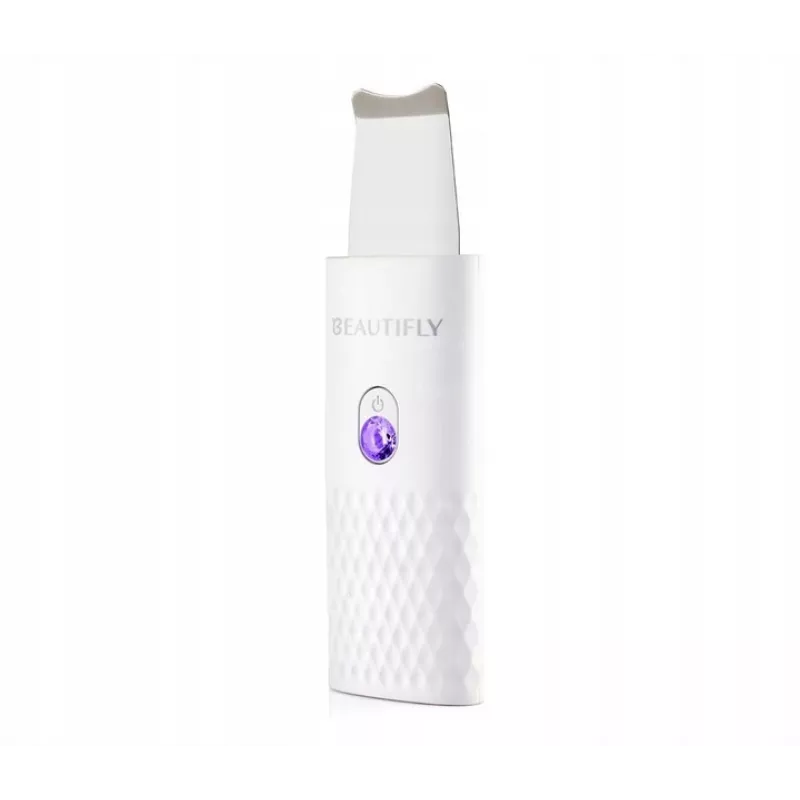 Beautifly Peeling Scrub Mini - dispositivo facial de cavitación ultrasónica con microcorriente EMS, Blanco oro rosa