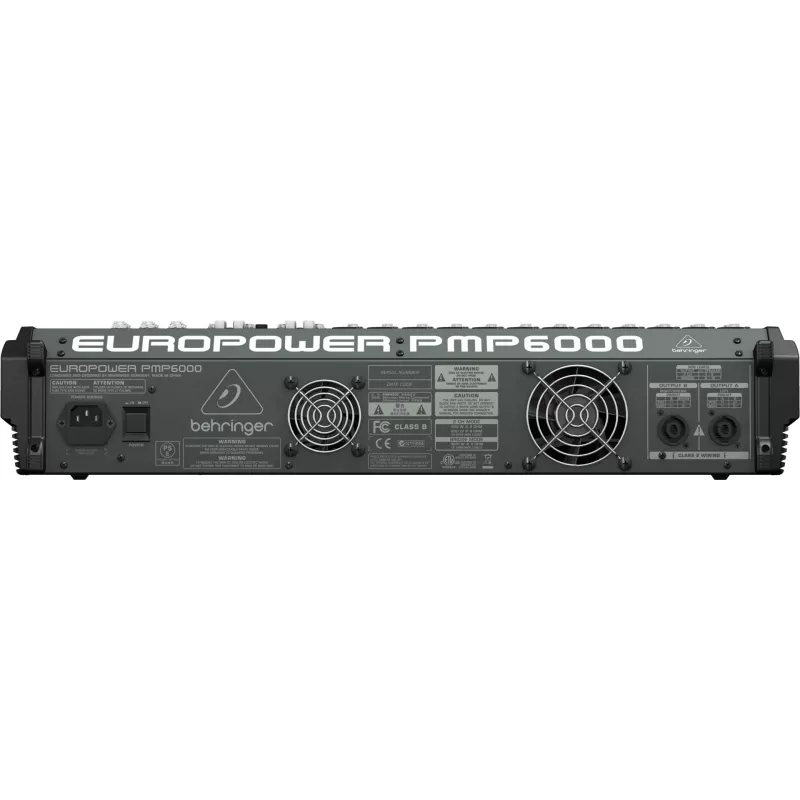 Mezclador de audio de 20 canales Behringer PMP6000, negro