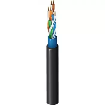 Belden CatSnake Categoría 5E Cable Ethernet táctico, 24 AWG conductores de cobre desnudo trenzado, UTP, funda TPE, negro, 100 MHz, Gigabit, alta flexibilidad