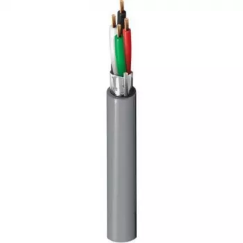 Belden Security & Sound, #22-4c BC, Cable multipolar apantallado, 4 conductores, 22 AWG, cobre desnudo, CMR, 300V, funda de PVC gris