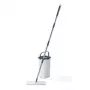 Beldray LA00000008EU7 set de fregona plana y cubo – gris/azul, 5L con escurrido automático, mango telescópico, microfibra