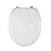 Beldray LA00000073WHTEU7 asiento de inodoro de madera - cierre suave, blanco, ovalado