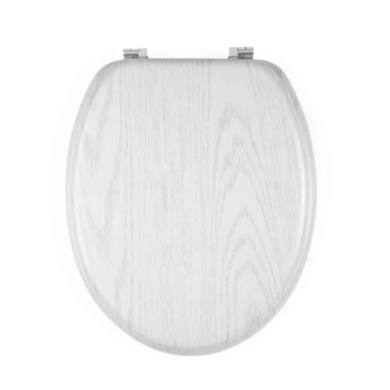 Beldray LA00000073WHTEU7 asiento de inodoro de madera - cierre suave, blanco, ovalado