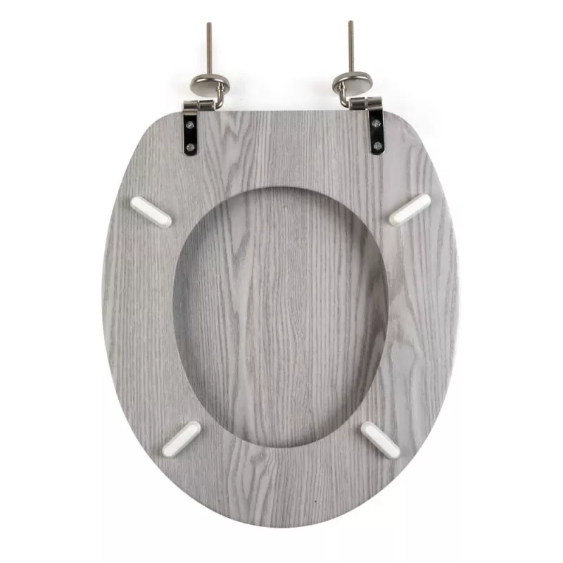 Beldray LA00000074GRYPEU7 asiento de inodoro de madera - cierre suave, gris, ovalado