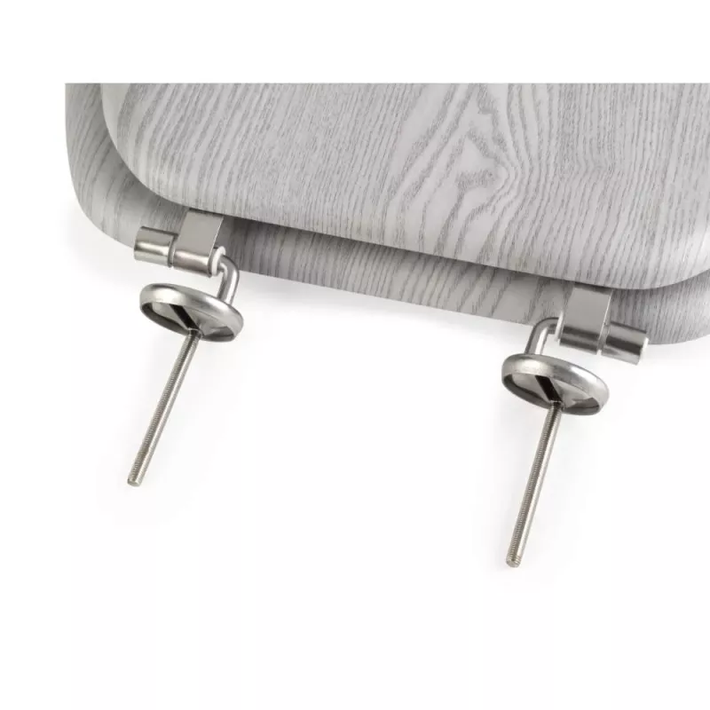 Beldray LA00000074GRYPEU7 asiento de inodoro de madera - cierre suave, gris, ovalado