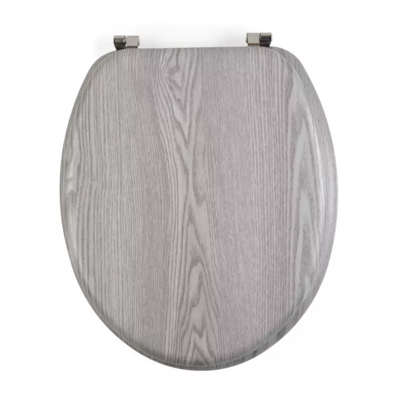 Beldray LA00000074GRYPEU7 asiento de inodoro de madera - cierre suave, gris, ovalado