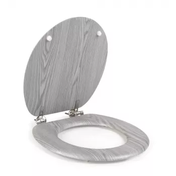 Beldray LA00000074GRYPEU7 asiento de inodoro de madera - cierre suave, gris, ovalado