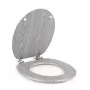 Beldray LA00000074GRYPEU7 asiento de inodoro de madera - cierre suave, gris, ovalado