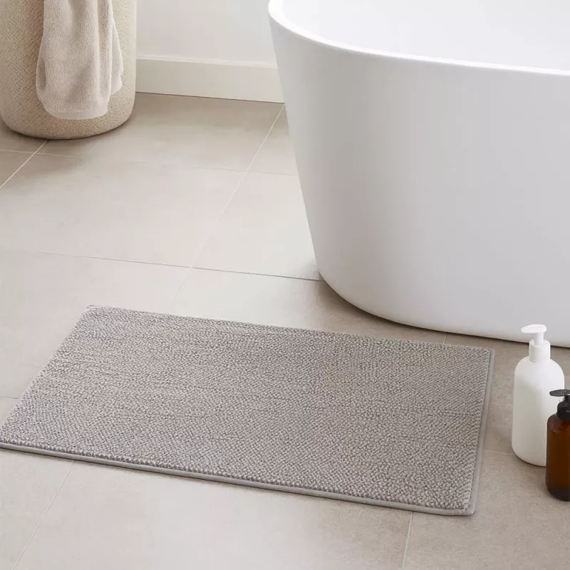Beldray LA00000099NEU7 Alfombrilla de baño antimoho de memory foam 50 x 80 cm, gris