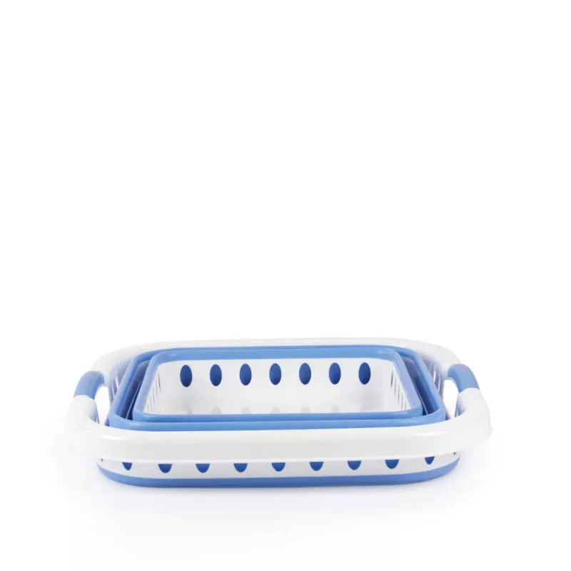 Beldray LA00000152EU7 Cesto de ropa plegable 40L, blanco/azul