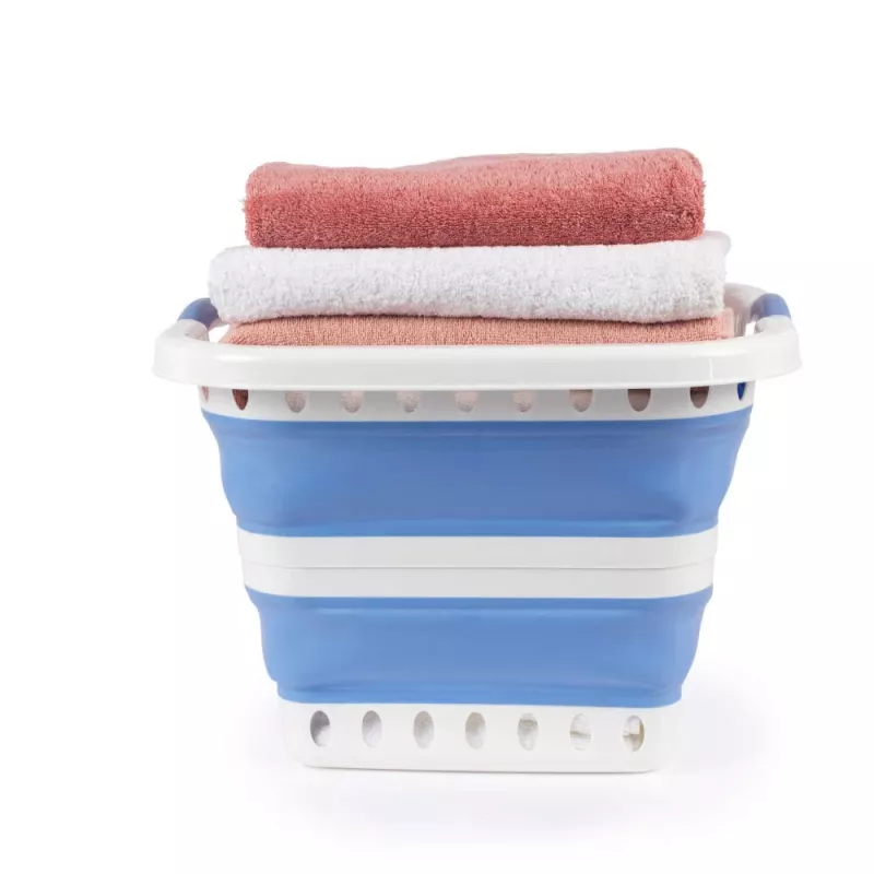 Beldray LA00000152EU7 Cesto de ropa plegable 40L, blanco/azul