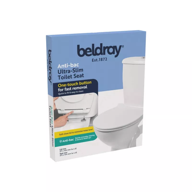 Beldray LA00000201WPEU7 Inodoro ultraplano antibacteriano, blanco