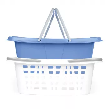 Beldray LA030450CRNFPEU7 set de dos cestas de la ropa, blanca/azul