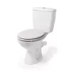 Beldray LA032355PGRY asiento de inodoro de madera, blanco - cierre suave en D con bisagras de liberación rápida
