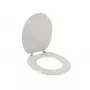 Beldray LA032355PGRY asiento de inodoro de madera, blanco - cierre suave en D con bisagras de liberación rápida